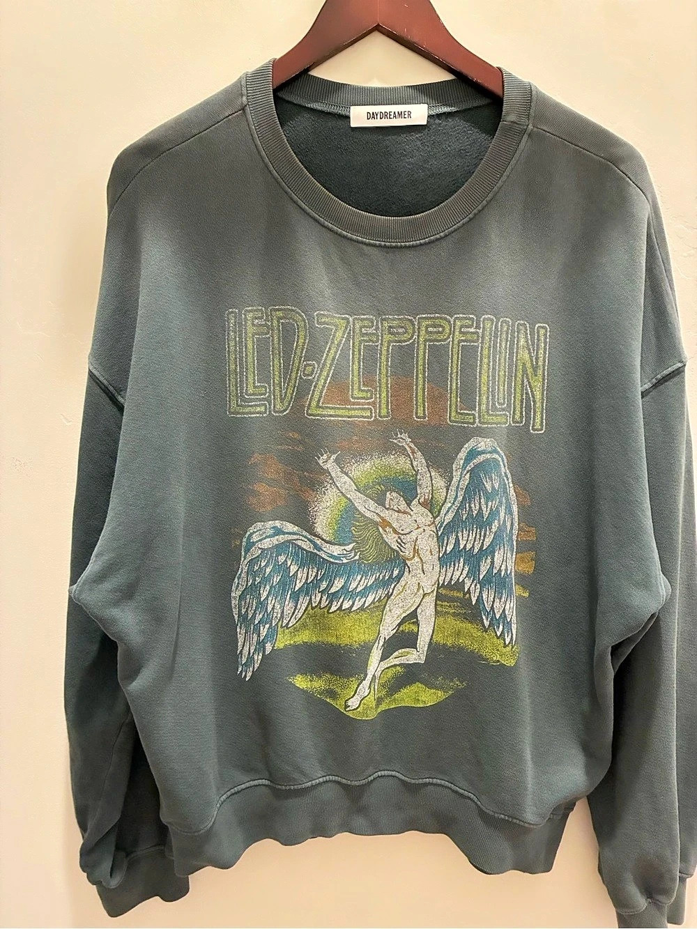 Daydreamer Led Zeppelin Icarus Crewneck Sweatshirt Gray Medium